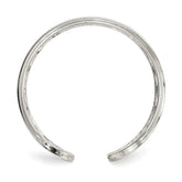 Sterling Silver Polished Twisted Bar Center Adjustable Cuff Ring